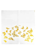 Wrapping paper white with butterflies