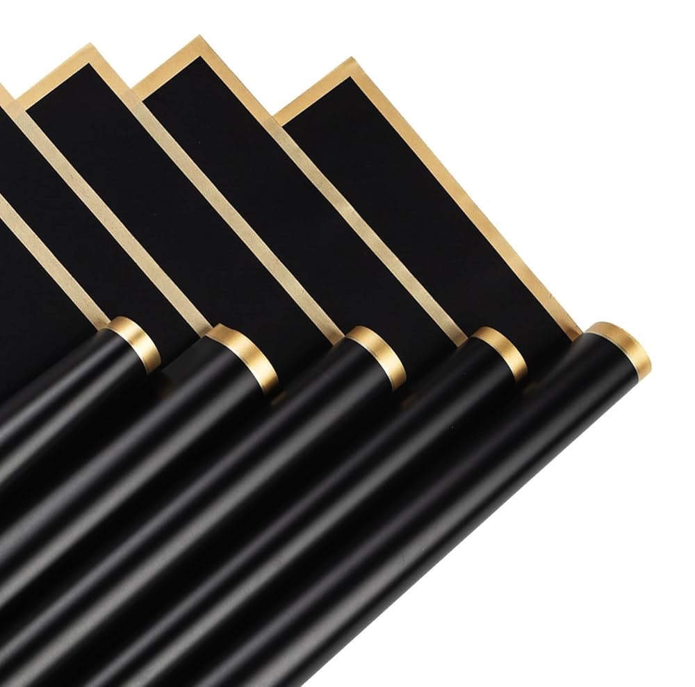 Black Wrapping paper with Gold lines