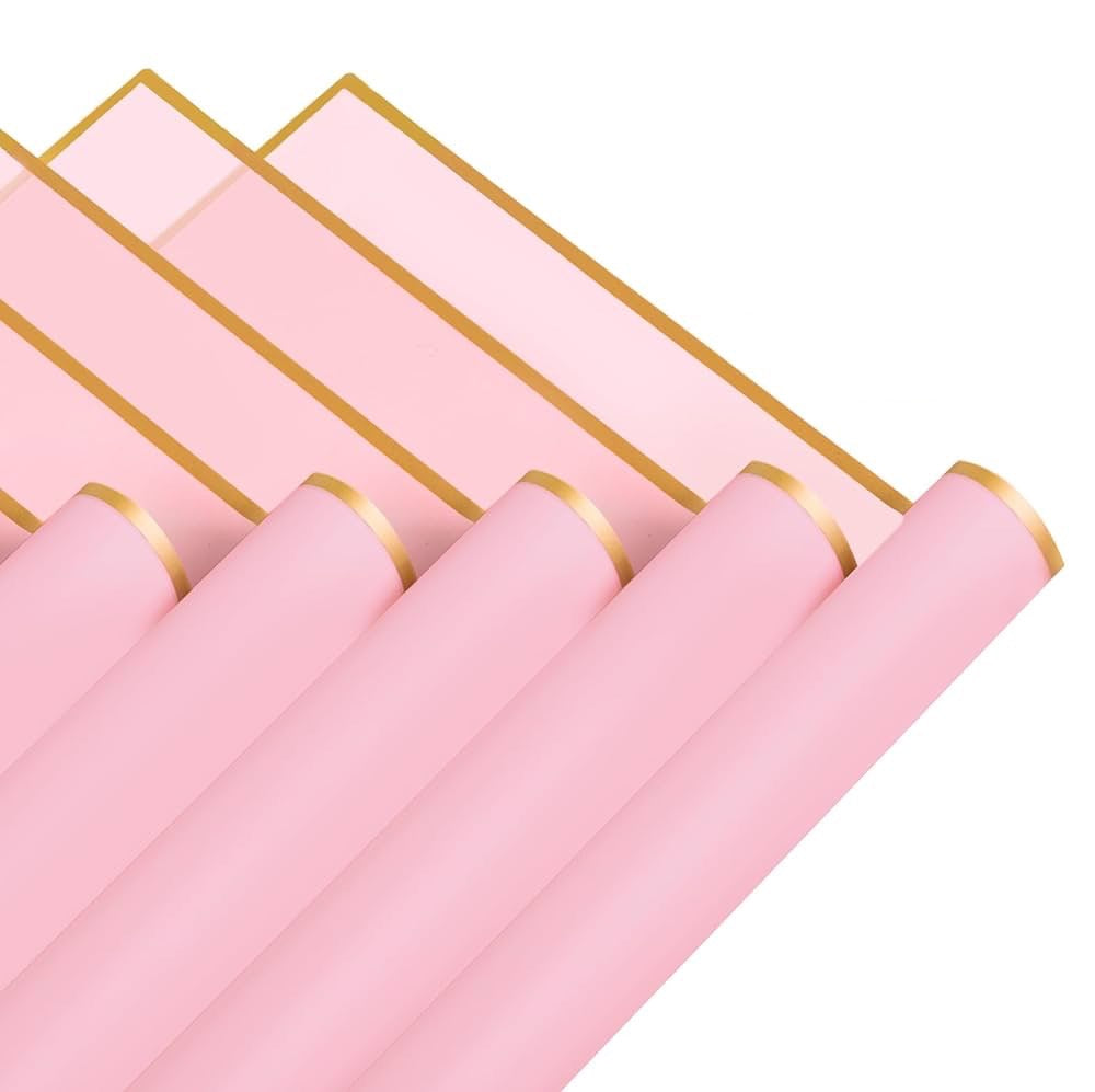 Pink Wrapping paper with Gold lines